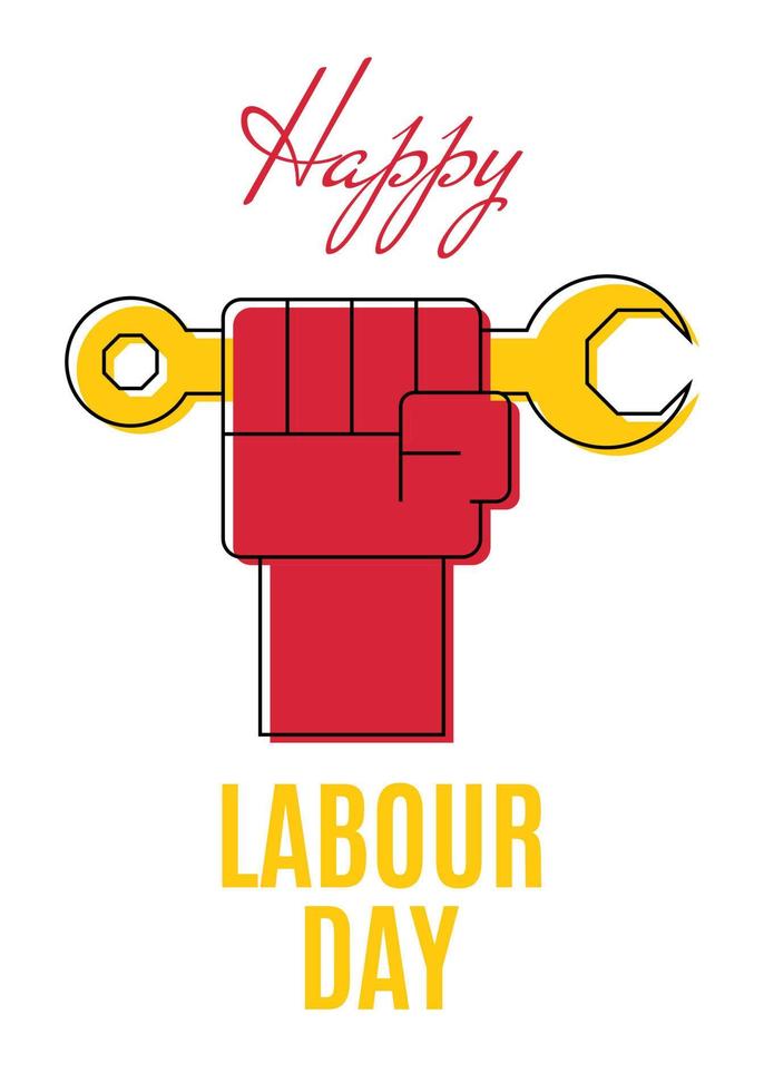 contento labor día. Primero mayo trabajador s día. vector