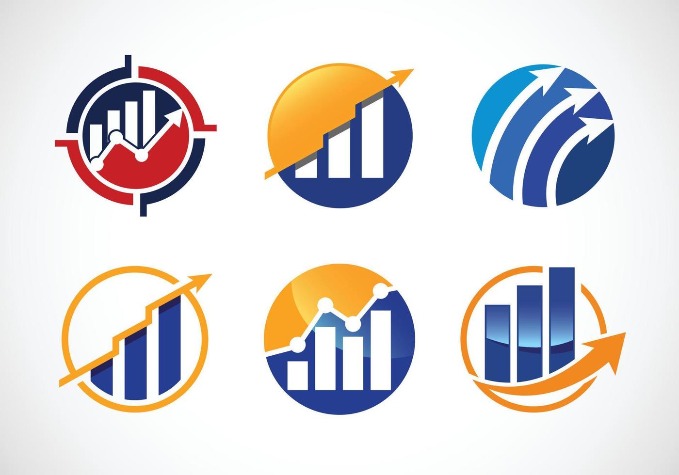 Finance and accounting logo design set vector template