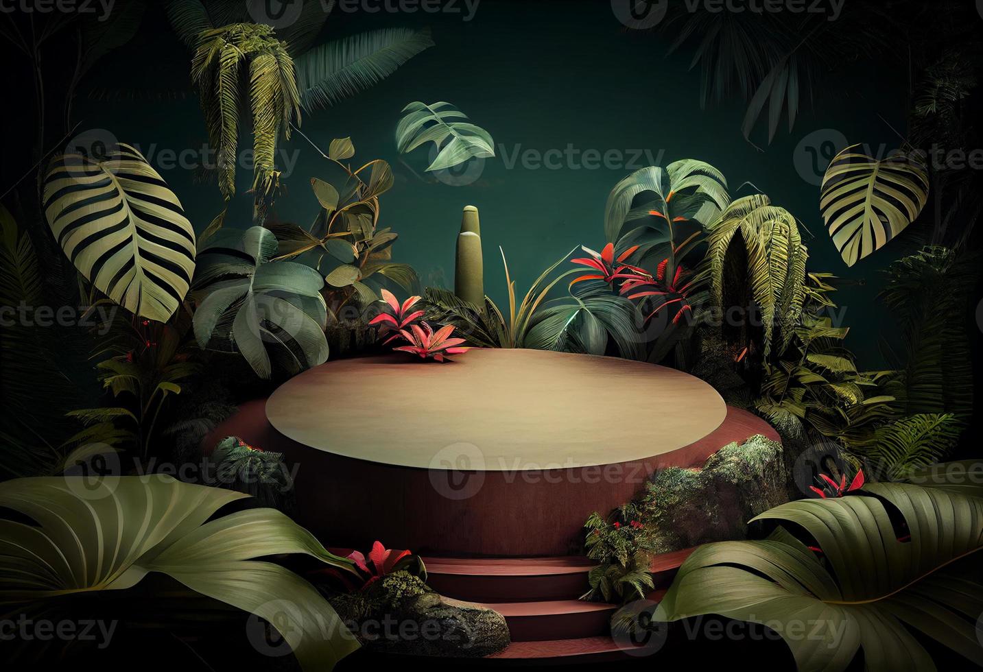 Photo tropical podium. Generate Ai.