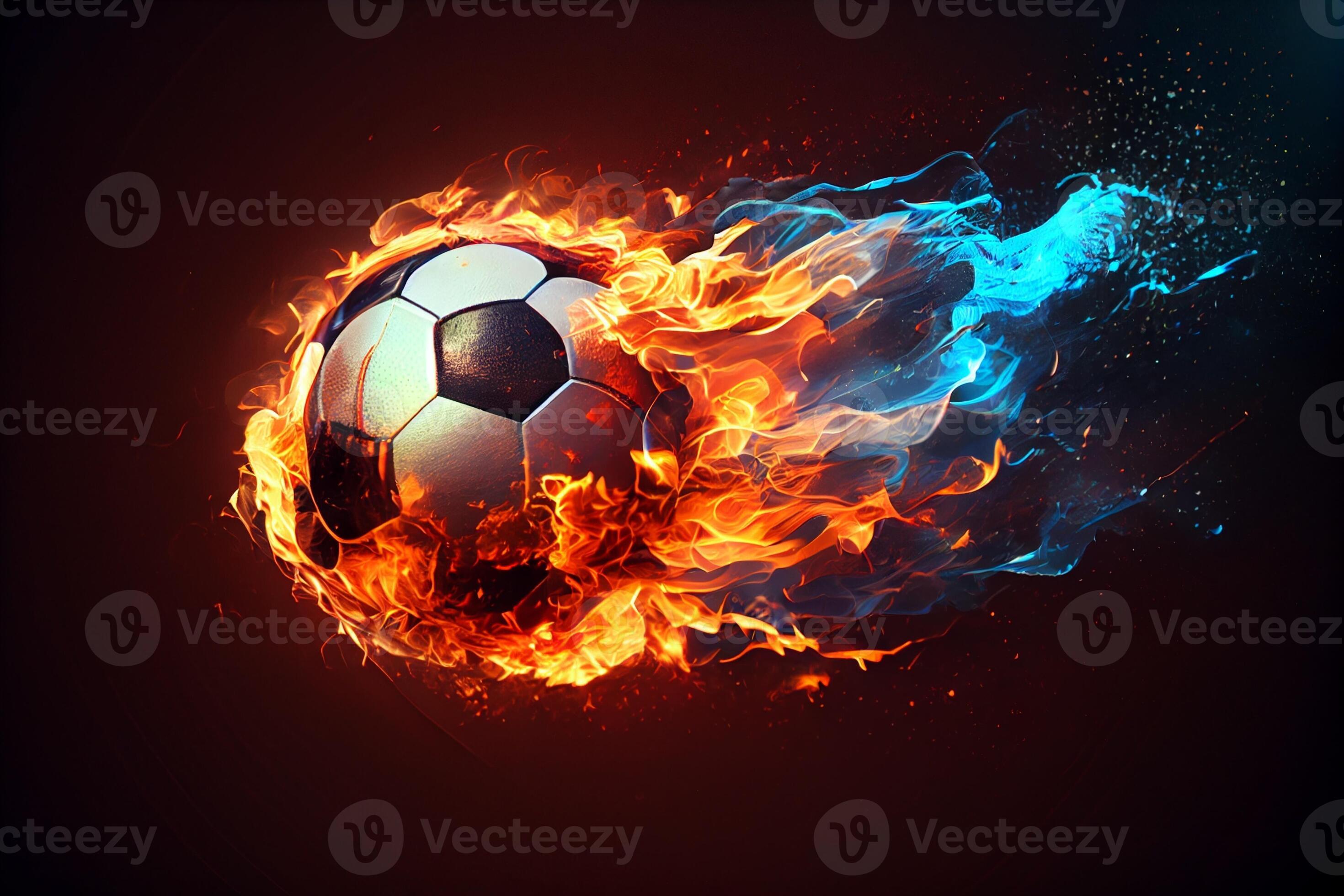 Football on fire flying, on bright background. Generate Ai 22628526 Stock  Photo at Vecteezy