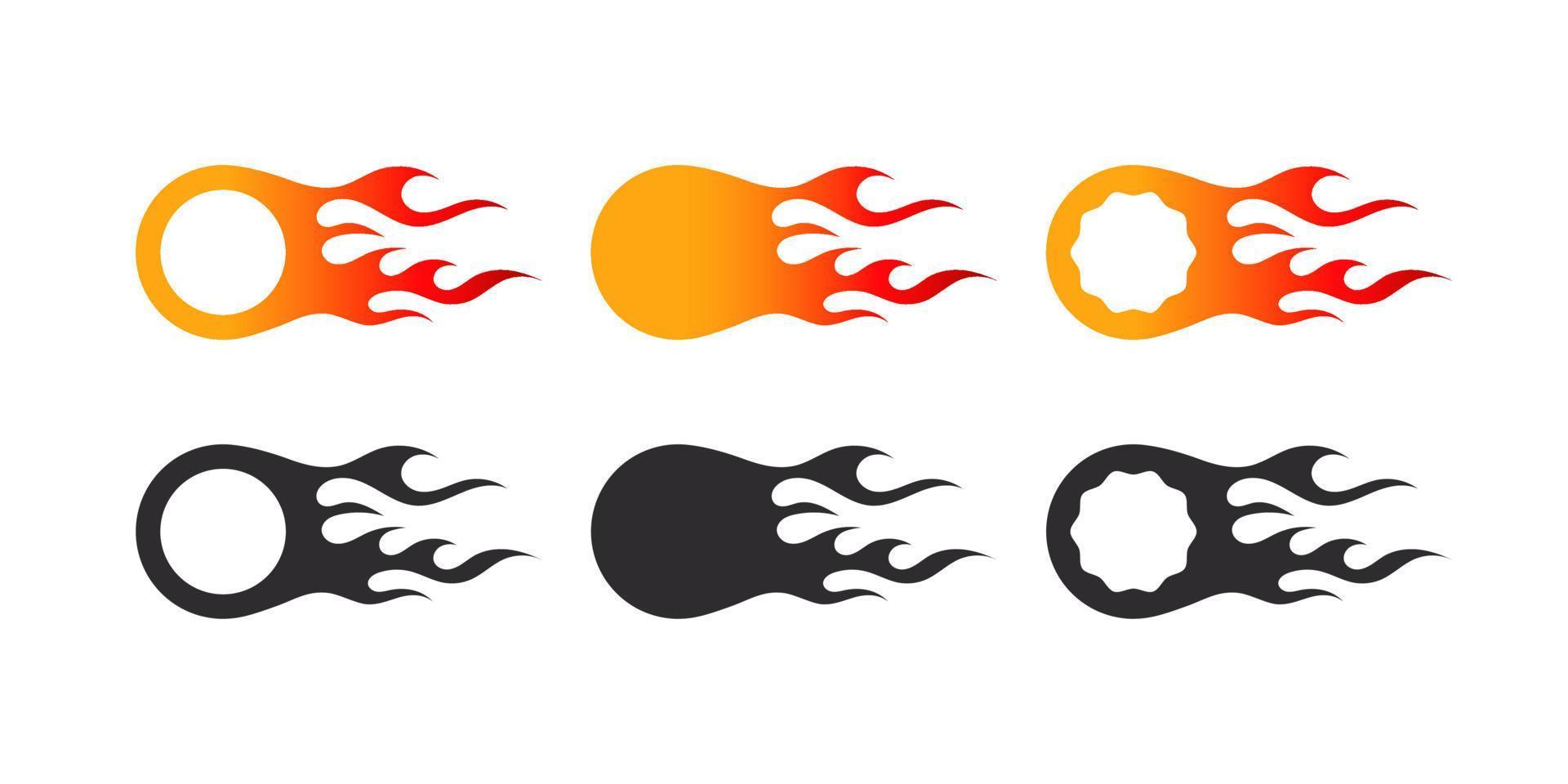 Fire flames. Fire flames, bright fireballs. Red fiery flames. Vector scalable graphics