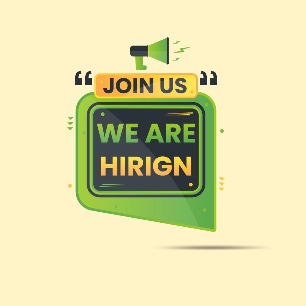 we are hiring join us with a megaphone speaker vector