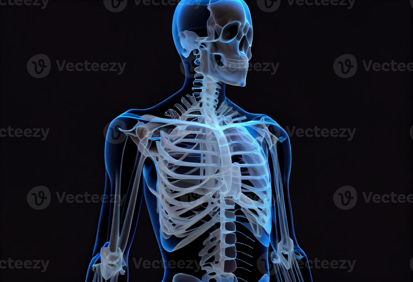 3d radiografía imagen de humano saludable. generar ai foto