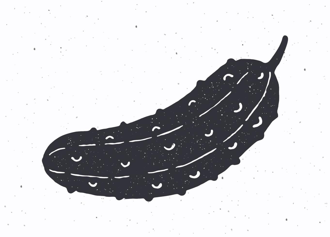 Cucumber or pickle silhouette. Vector illustration. Ingredient for vegetable salad. Healthy vegetarian food