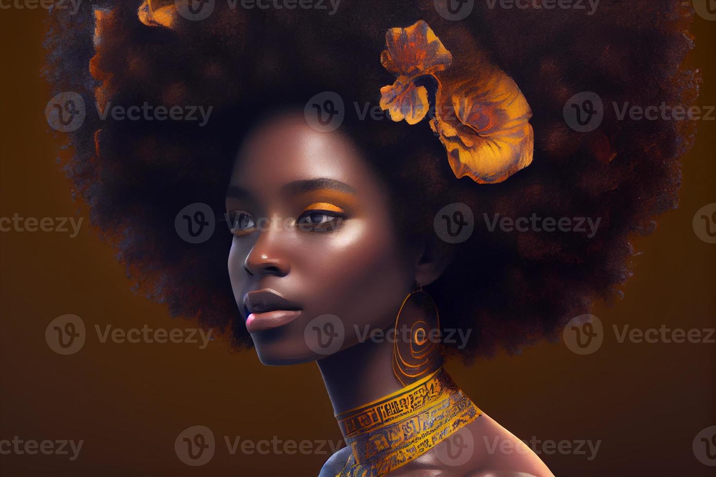 Afro beauty. Generate Ai. photo