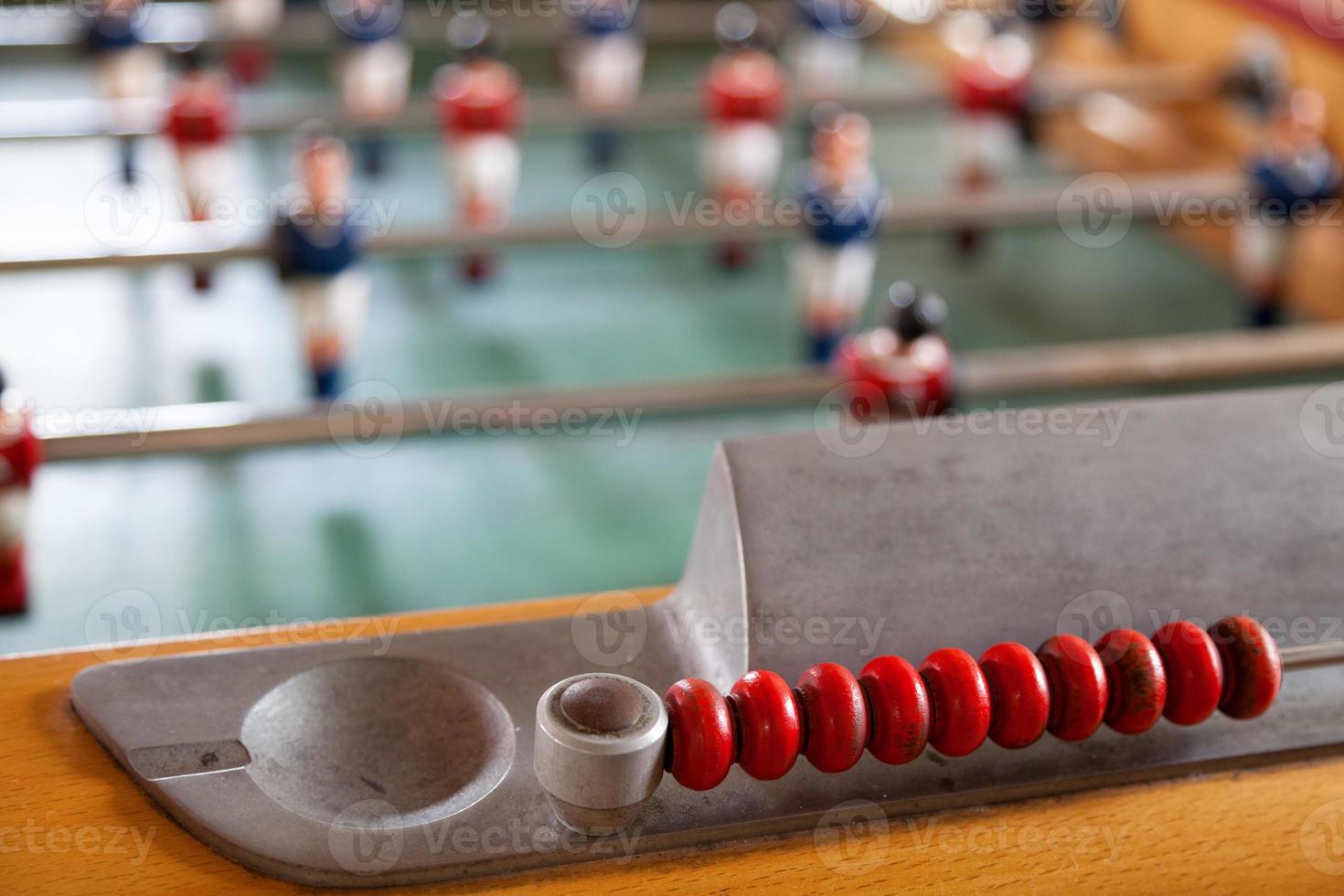 Close-up on the figures of a table football photo