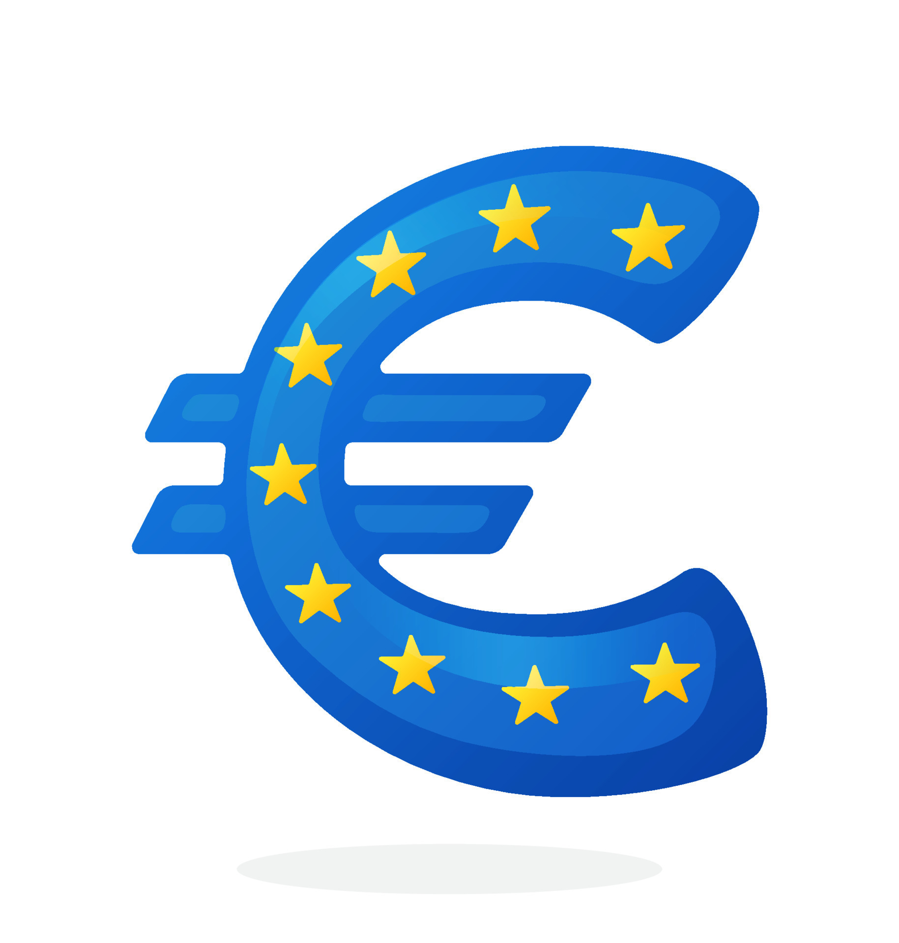 Flat illustration of the euro symbol in the colors of the national flag 22629374 Vector Art at