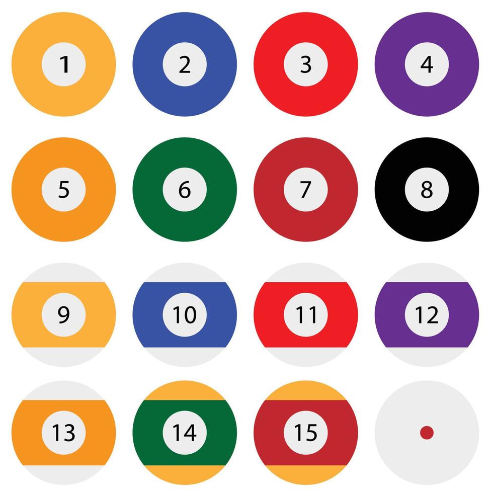 Set of billiard balls vector