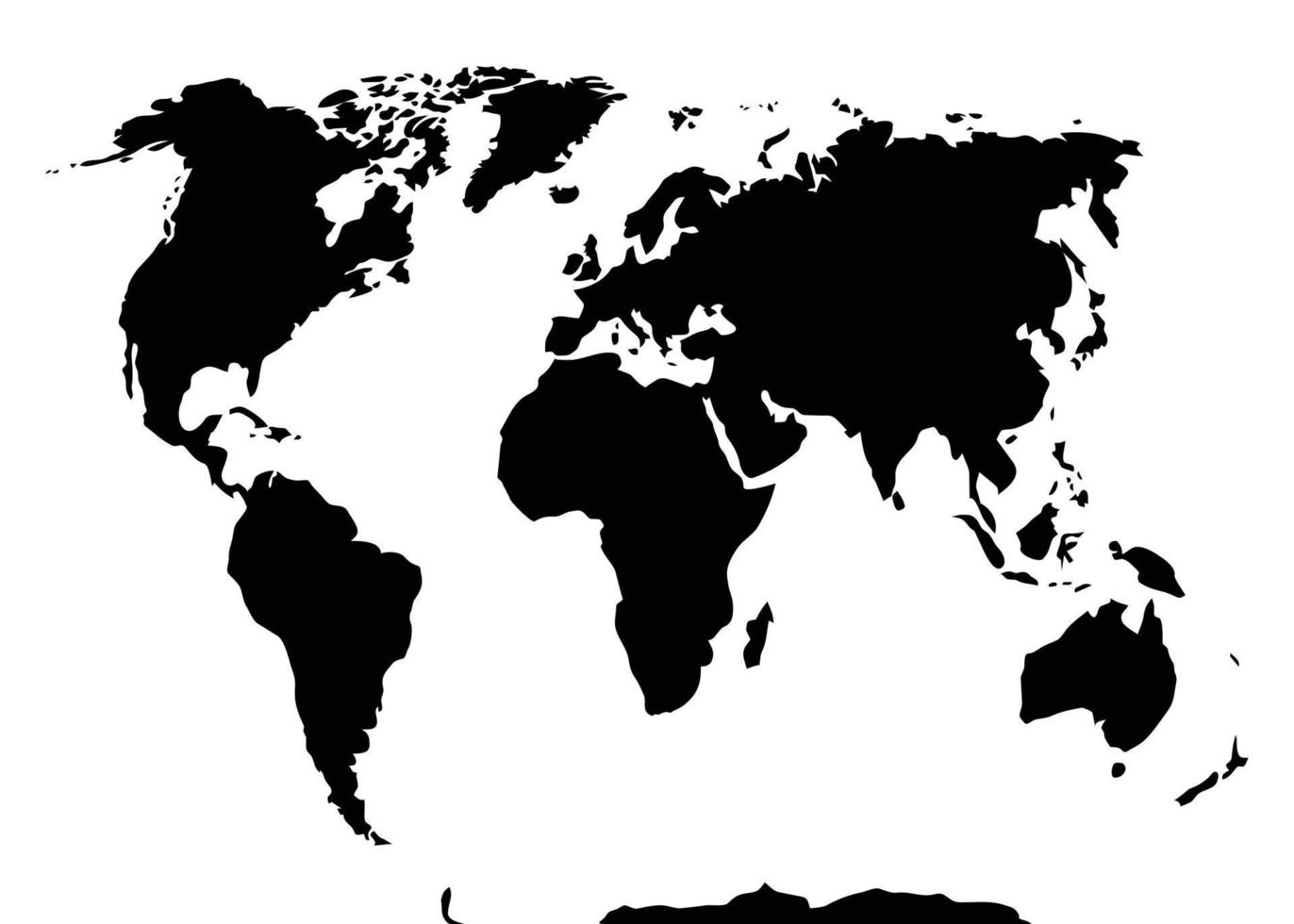 World map black and white vector