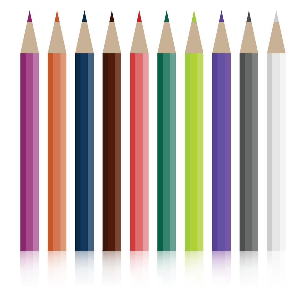 Set of colored pencils vector