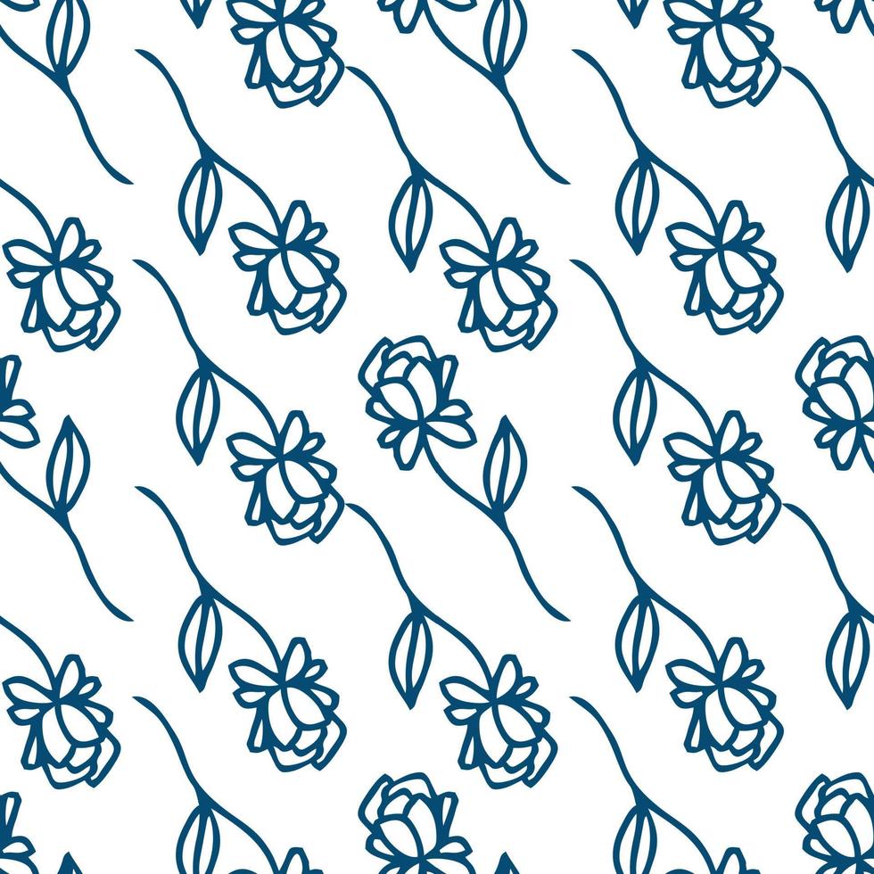 A pattern of flowers on a white background. vector