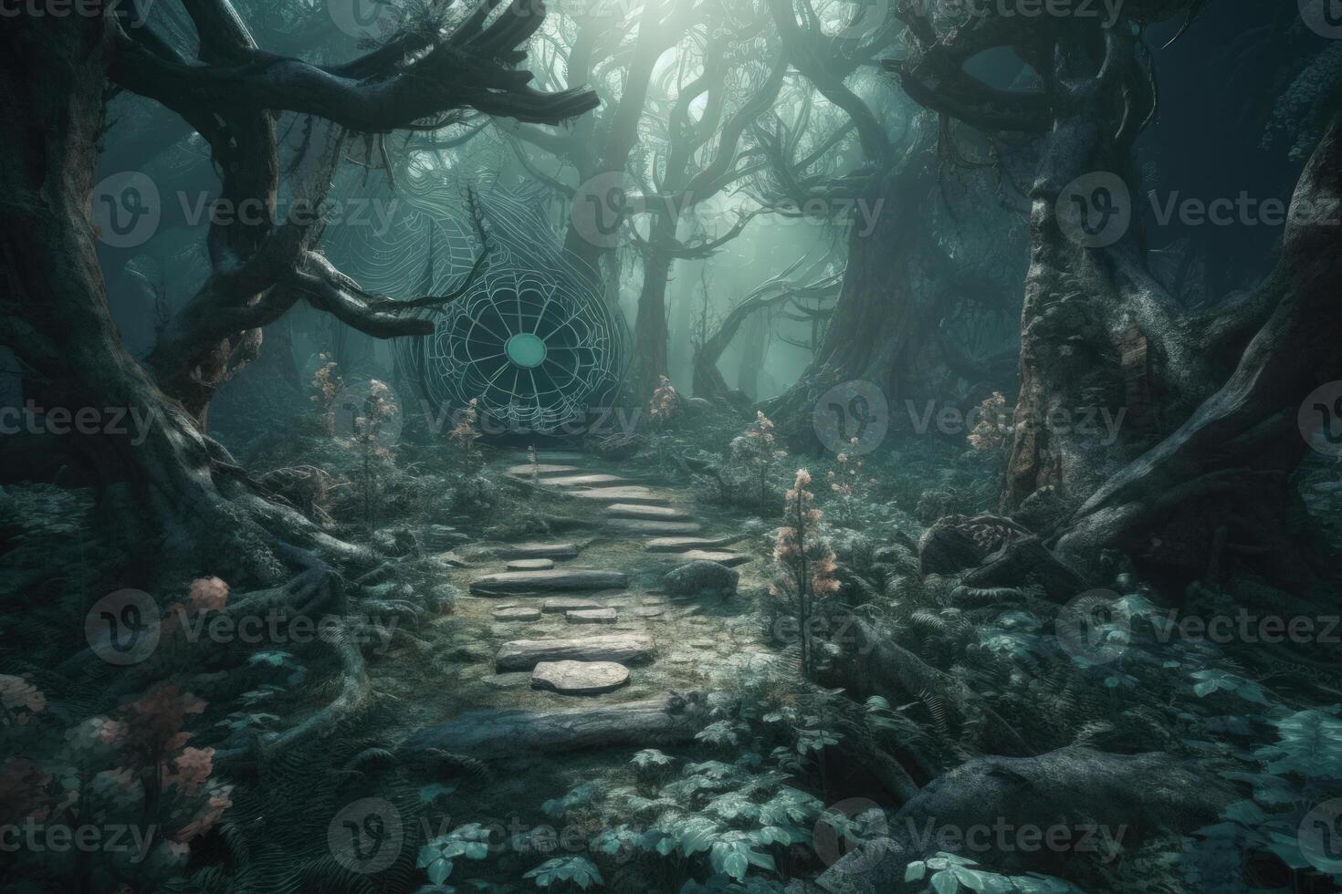 magic forest landscape photo