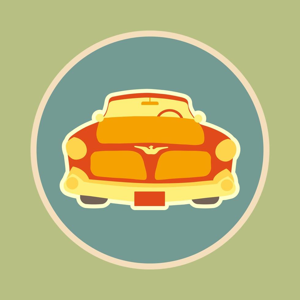 Clásico coche icono. retro coche icono. retro coche pegatina vector