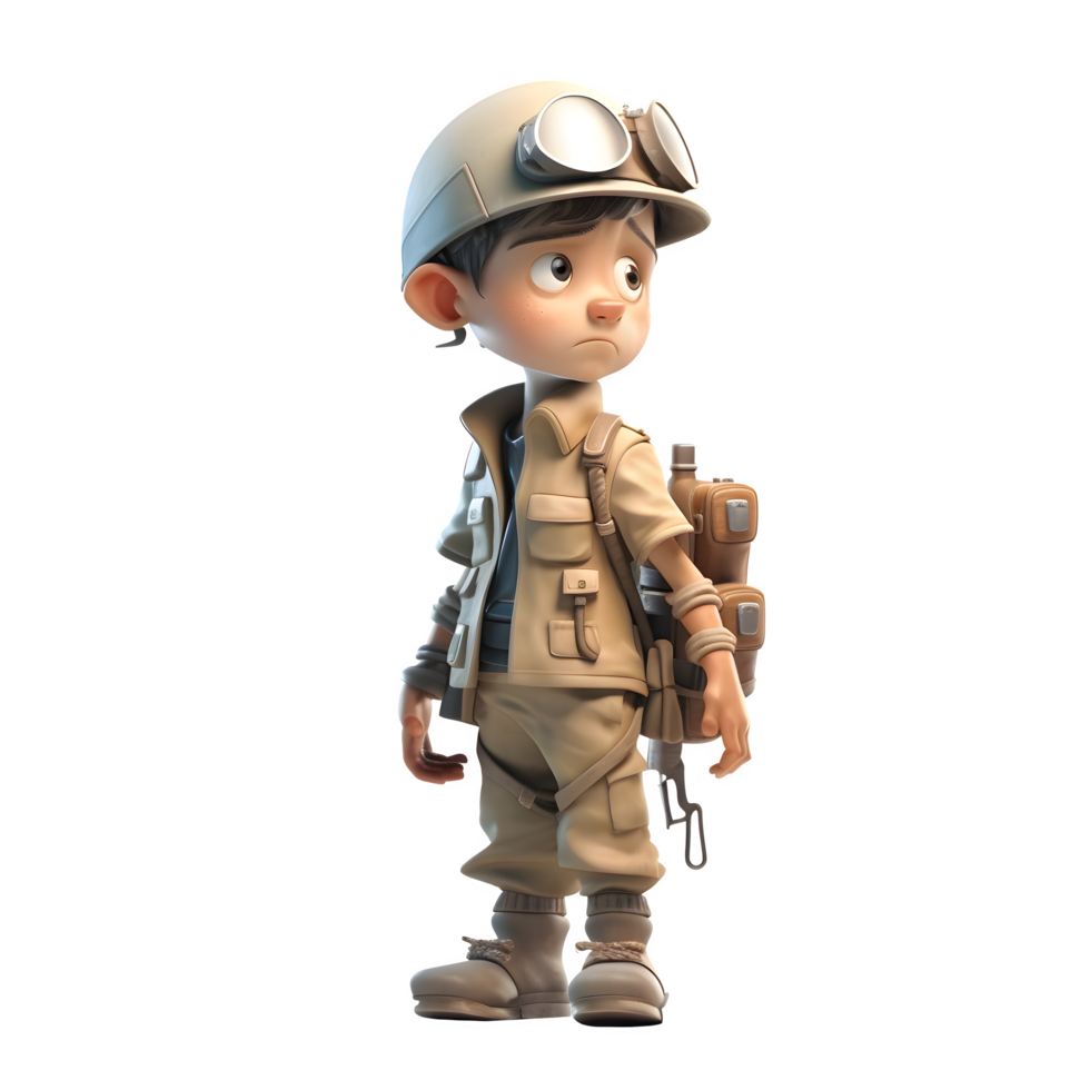 Elite Forces 3D Render of Army Man in Uniform on White Background PNG Transparent Background