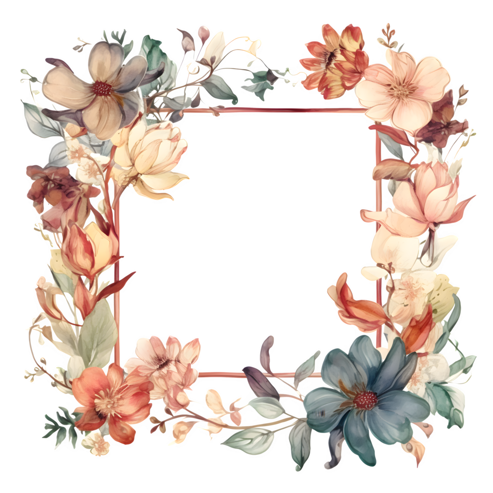 Rustic watercolor floral design with natural textures and earthy tones PNG Transparent Background
