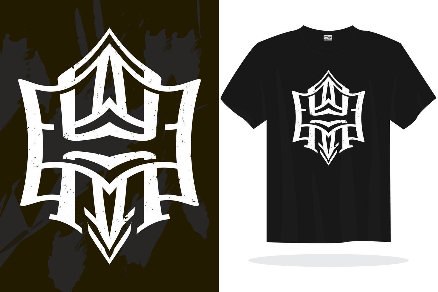 Modern t shirt design vector template with random graphics
