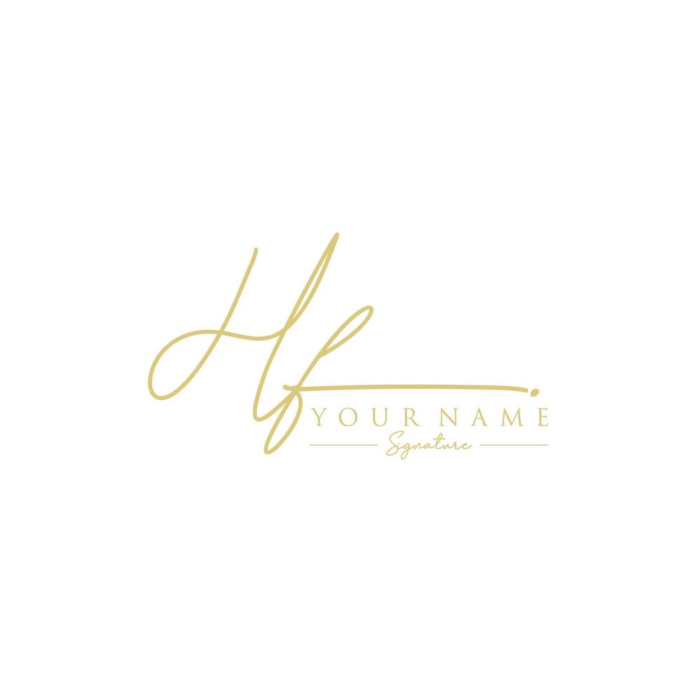 Letter HF Signature Logo Template Vector