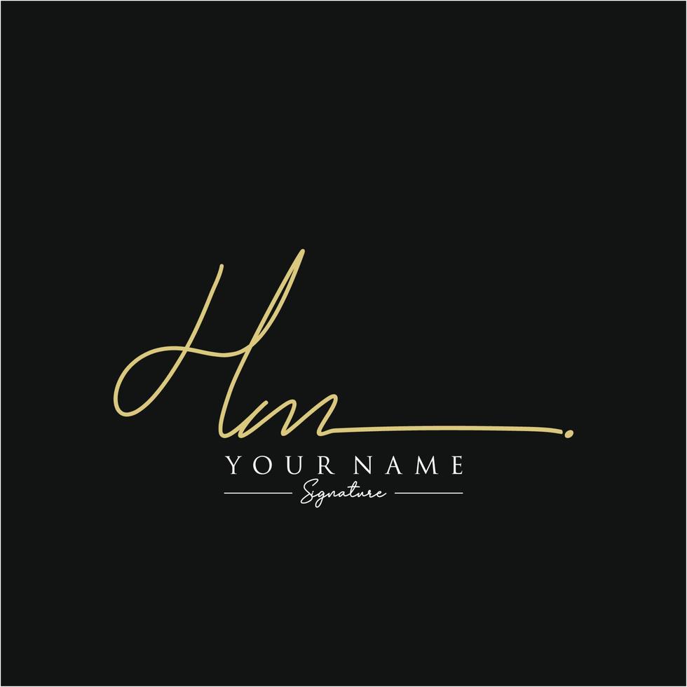 Letter HM Signature Logo Template Vector