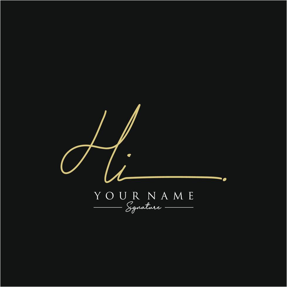 Letter HI Signature Logo Template Vector