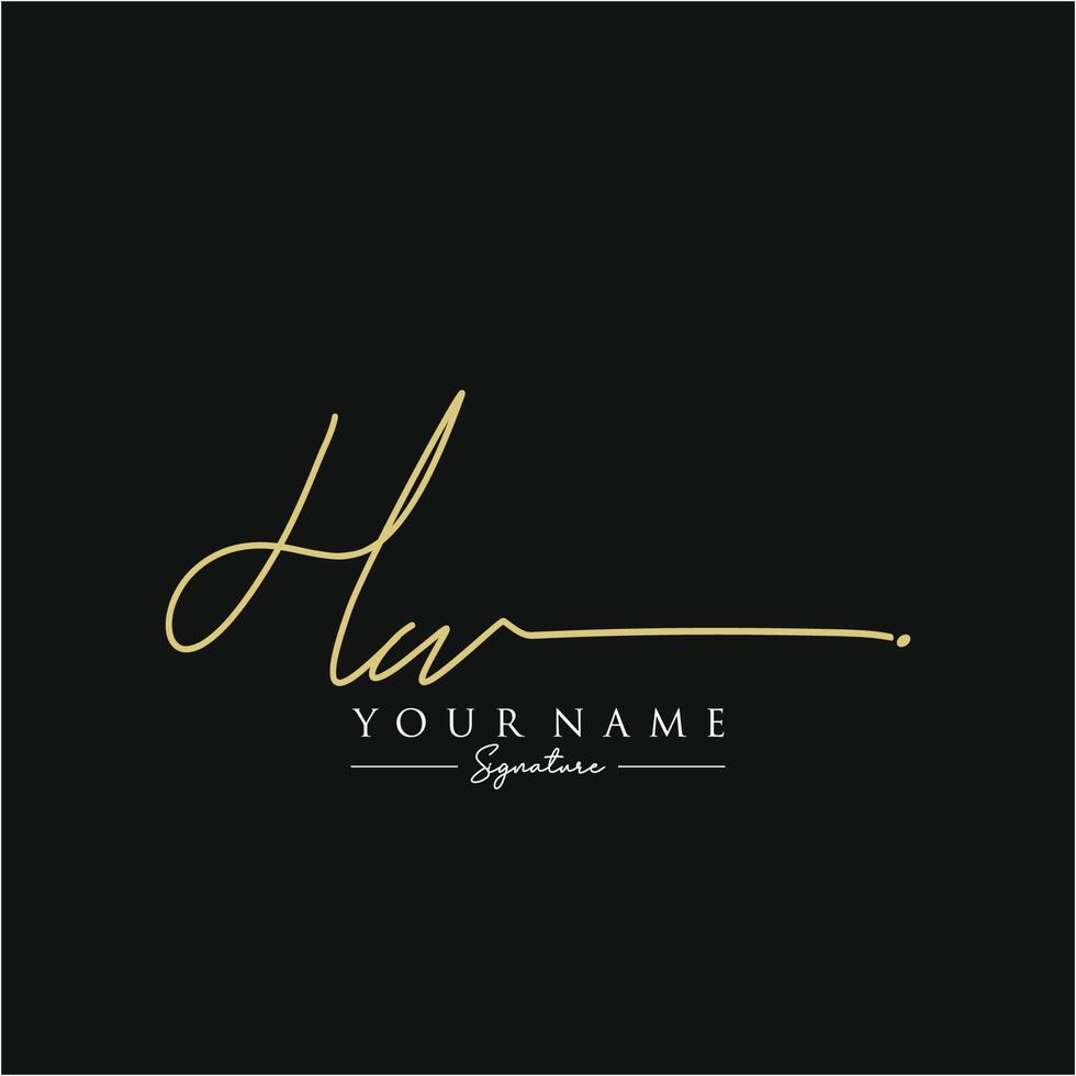 Letter HW Signature Logo Template Vector
