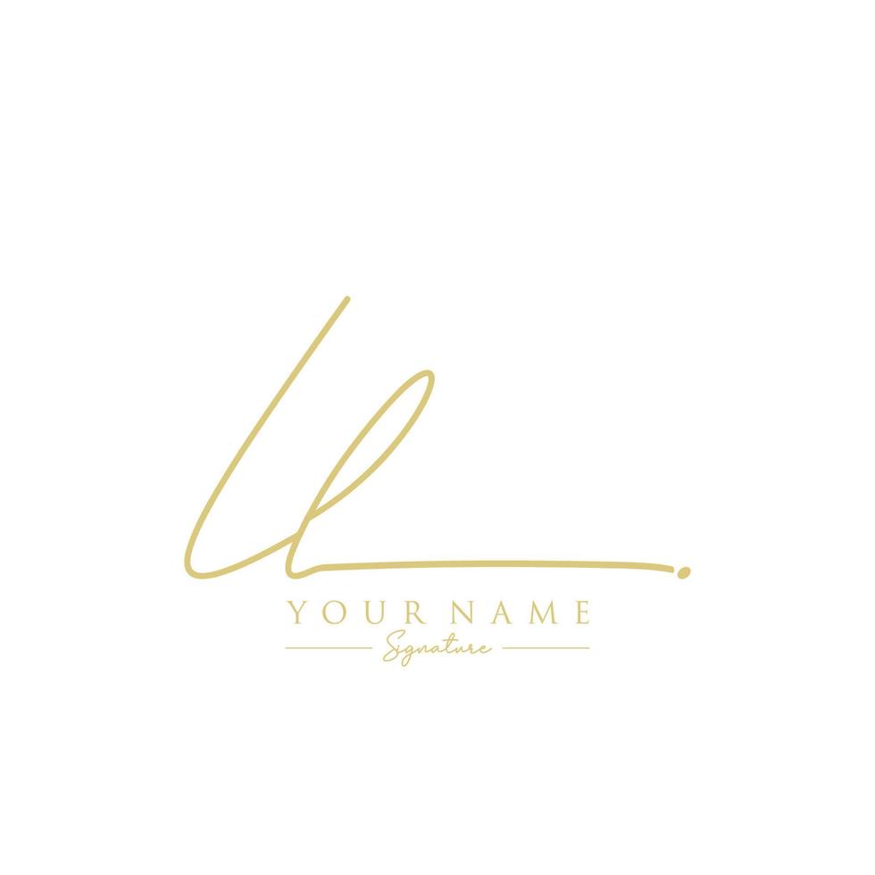 Letter LL Signature Logo Template Vector
