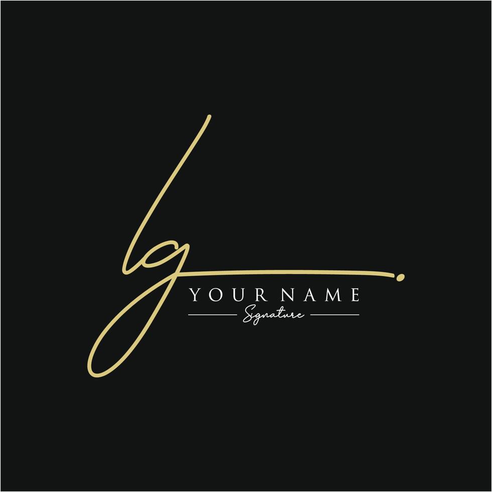 Letter IG Signature Logo Template Vector