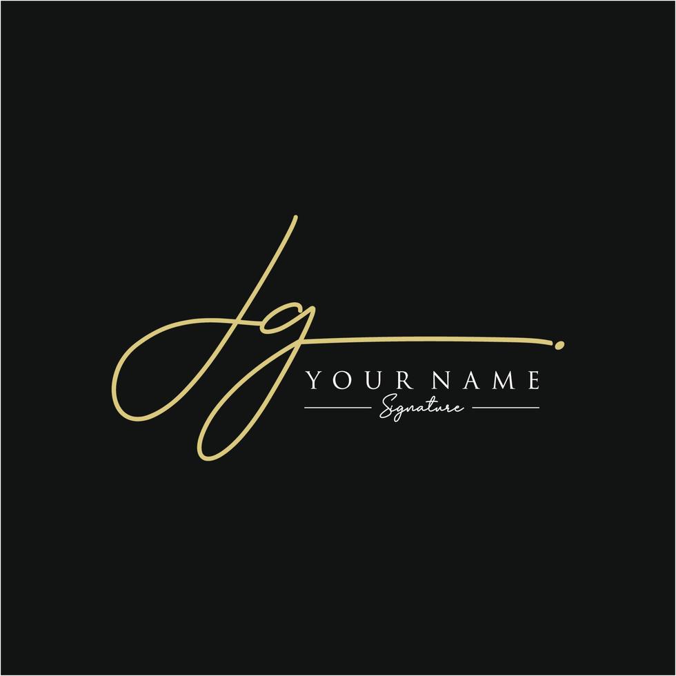 Letter JG Signature Logo Template Vector