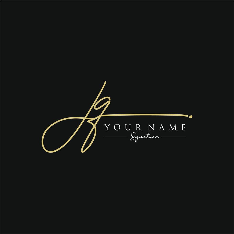 Letter JQ Signature Logo Template Vector