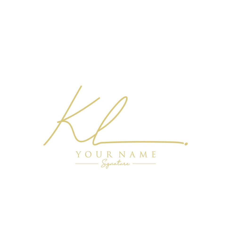 Letter KL Signature Logo Template Vector