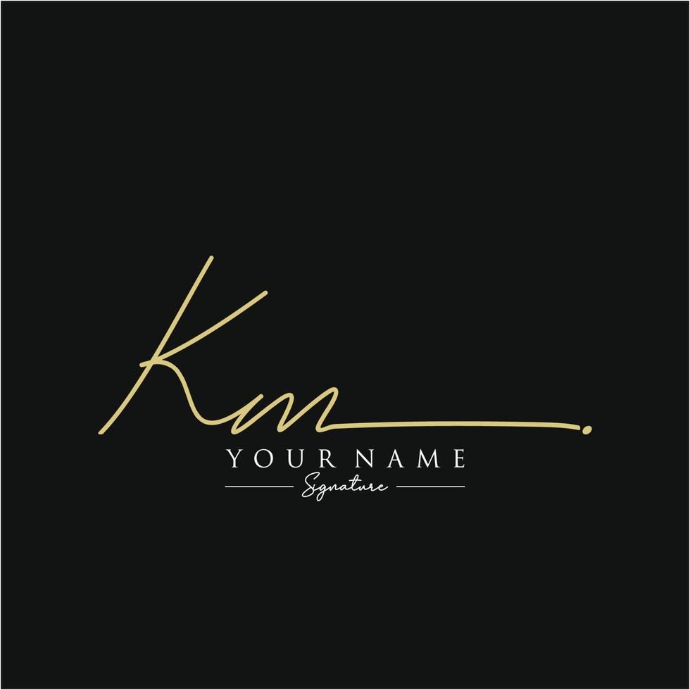 Letter KM Signature Logo Template Vector