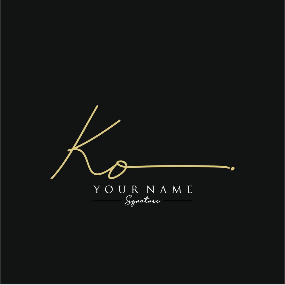 Letter KO Signature Logo Template Vector