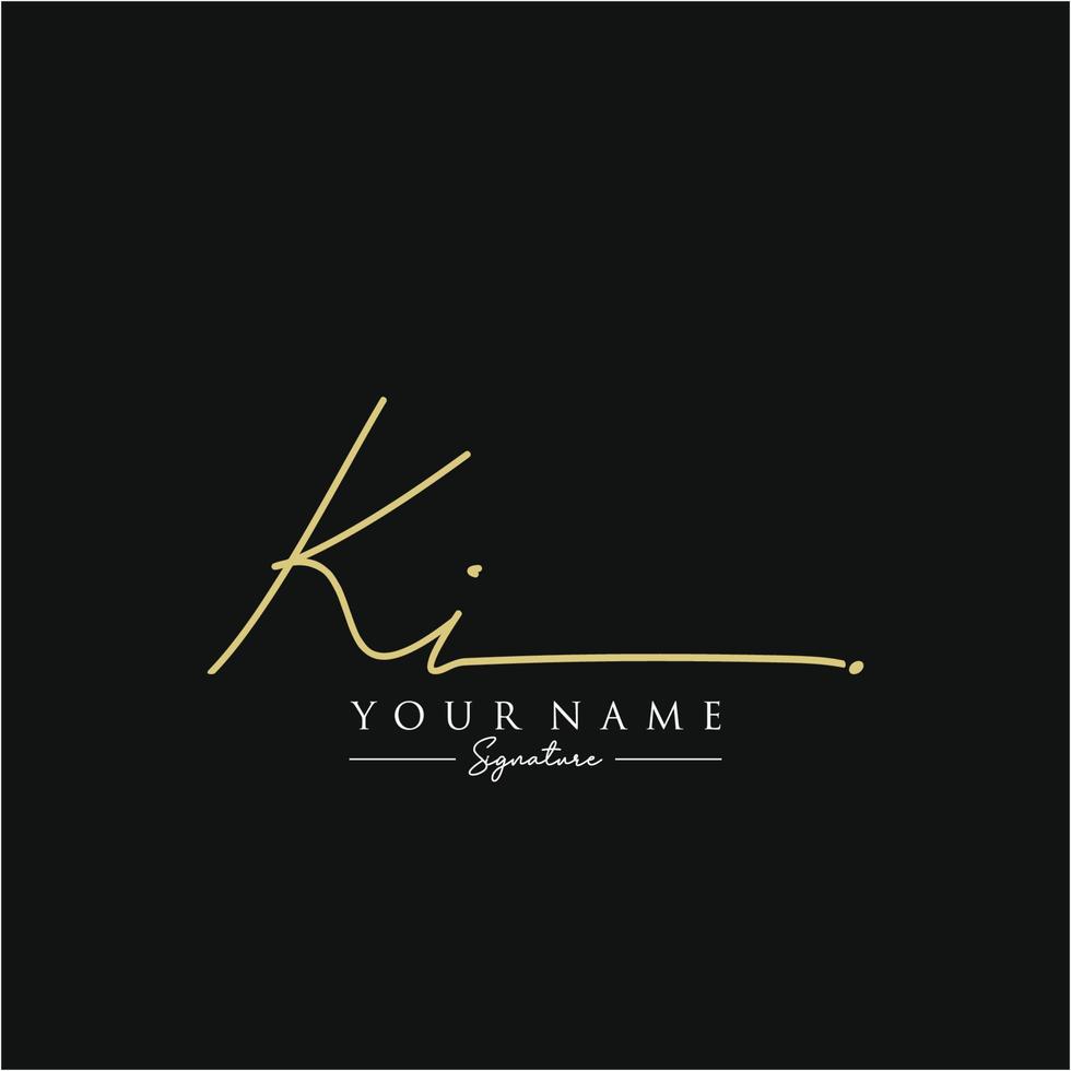 Letter KI  Signature Logo Template Vector