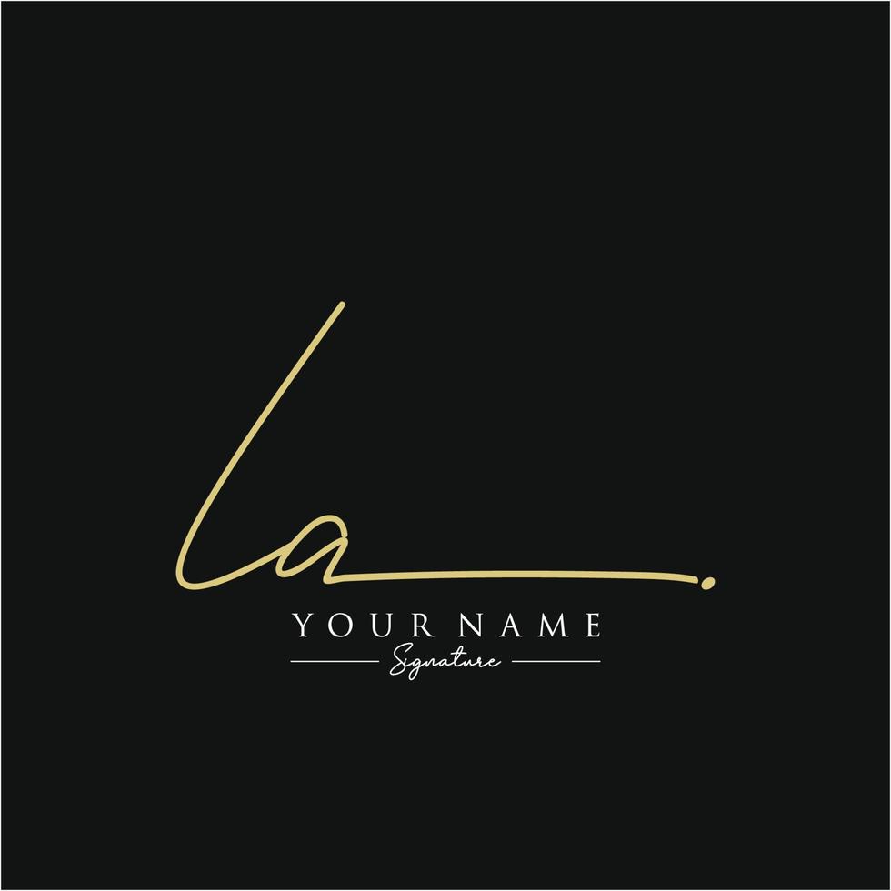 Letter LA Signature Logo Template Vector