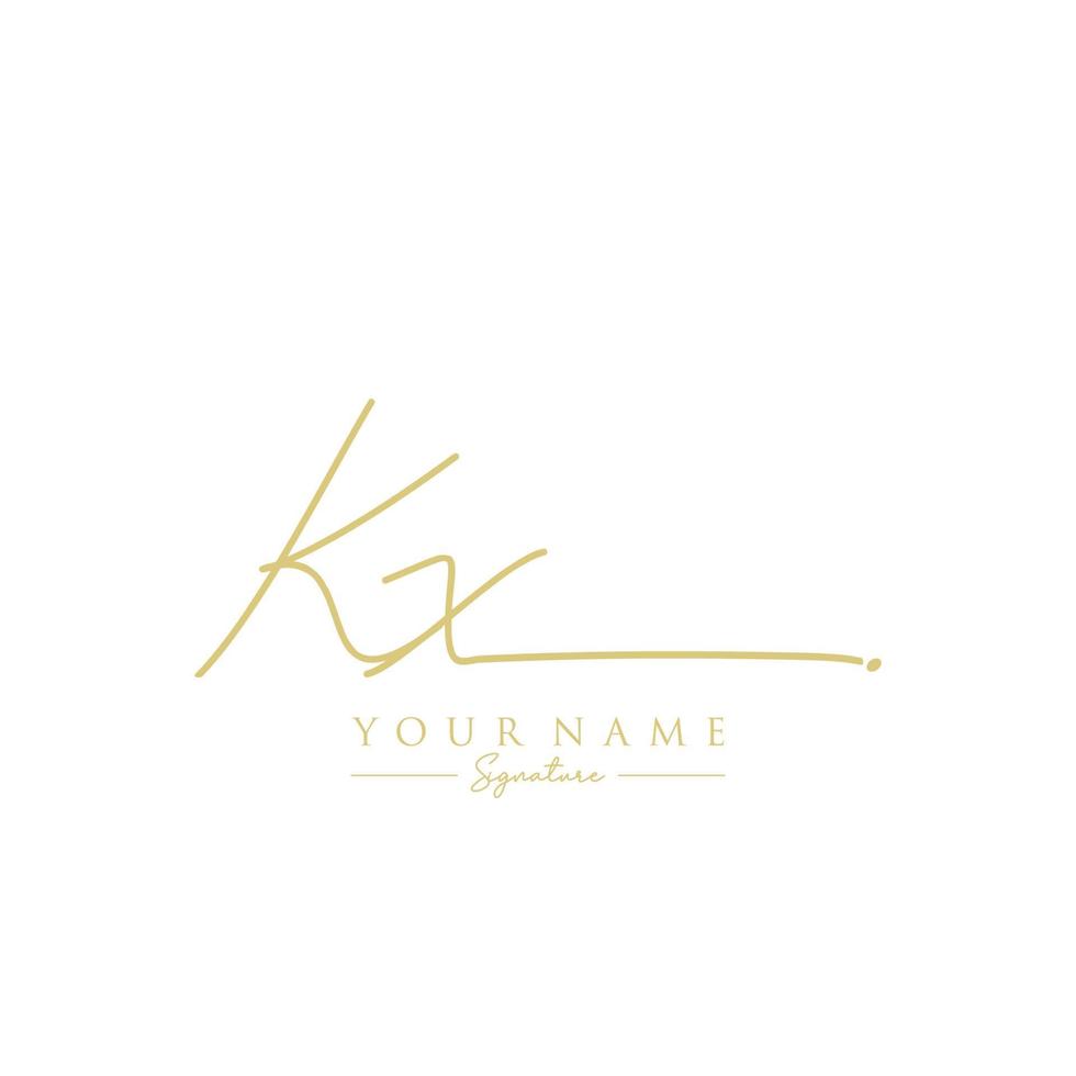 Letter KX Signature Logo Template Vector