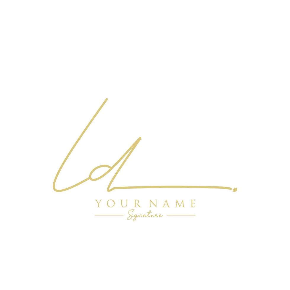 Letter LD Signature Logo Template Vector