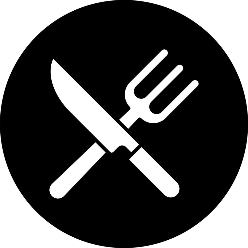 tenedor y cuchillo vector icono estilo