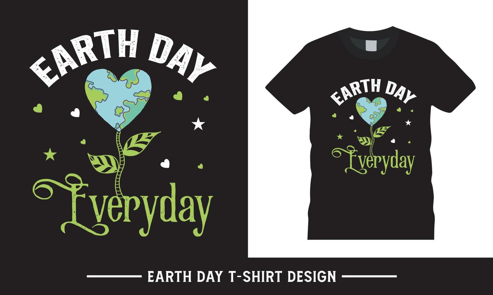 Happy earth day typography vector tshirt graphic, earth day every day quote tshirt design template.