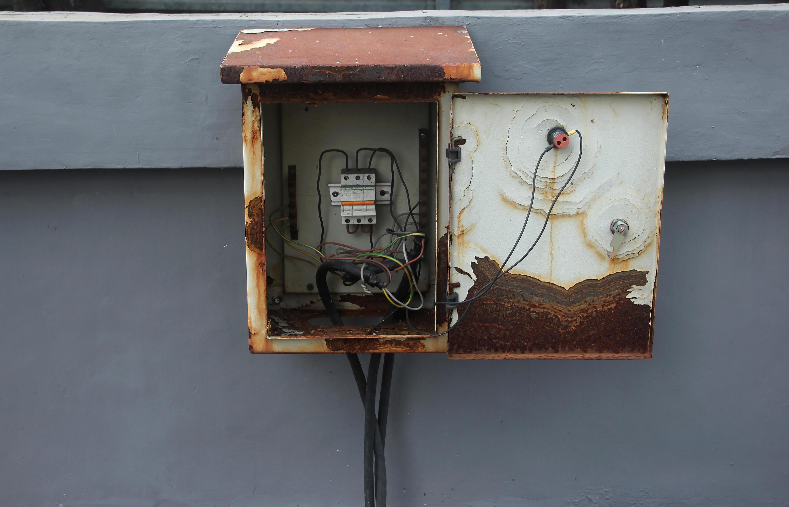 Jakarta, Indonesia April 10th, 2023 Outdoor electrical opened old