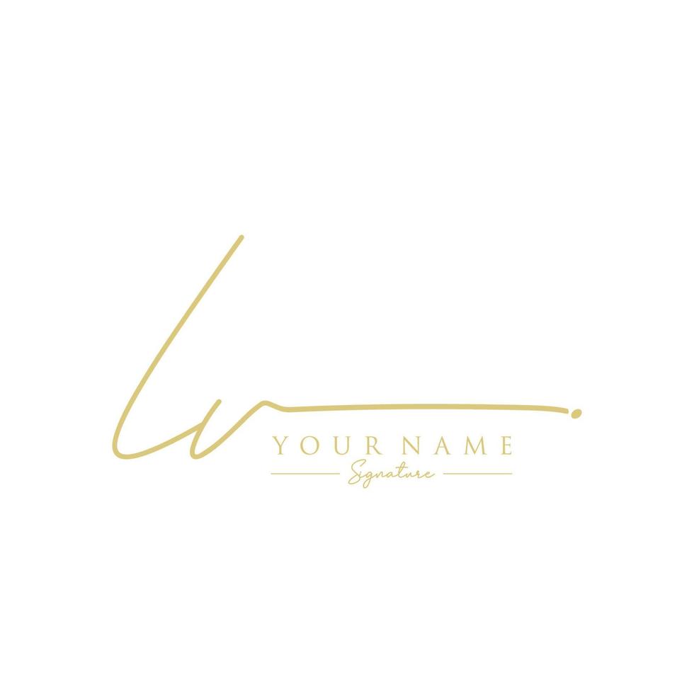 Letter LV Signature Logo Template Vector