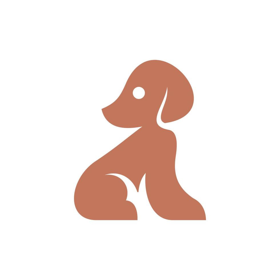 Animal sitting dog pet cute modern logo vector