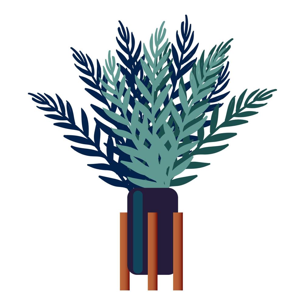 painted tropical leaves vector