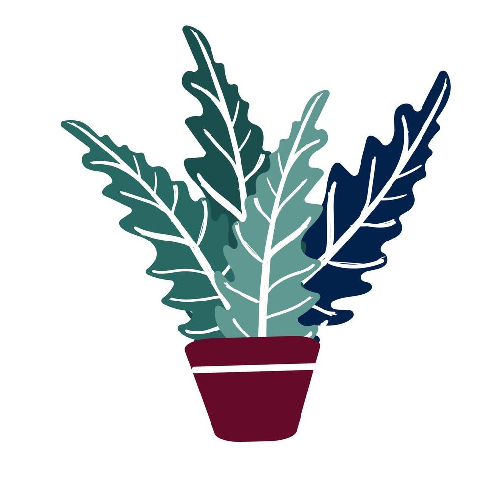 painted tropical leaves vector