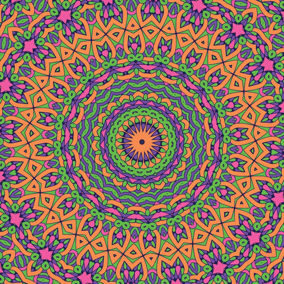 A colorful background with a pattern of mandalas vector