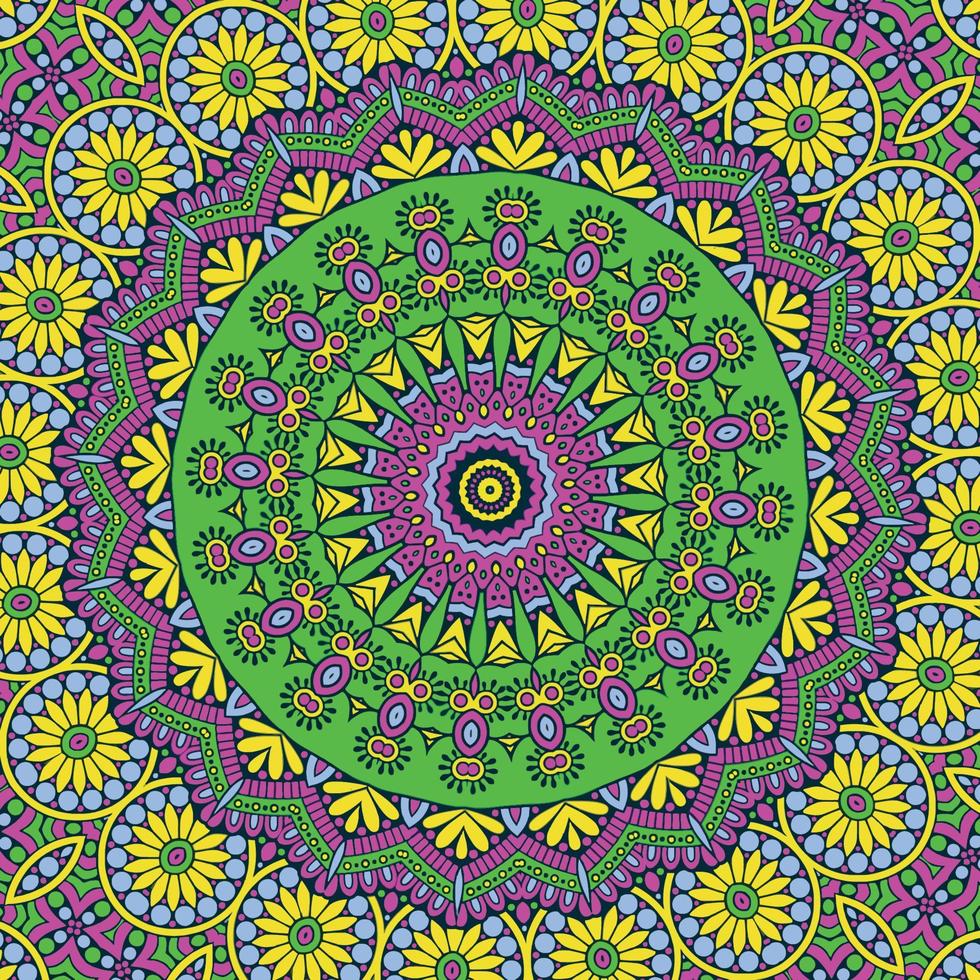 A colorful mandala with a pattern vector