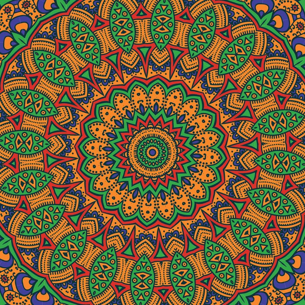 A colorful background with a pattern of mandalas vector