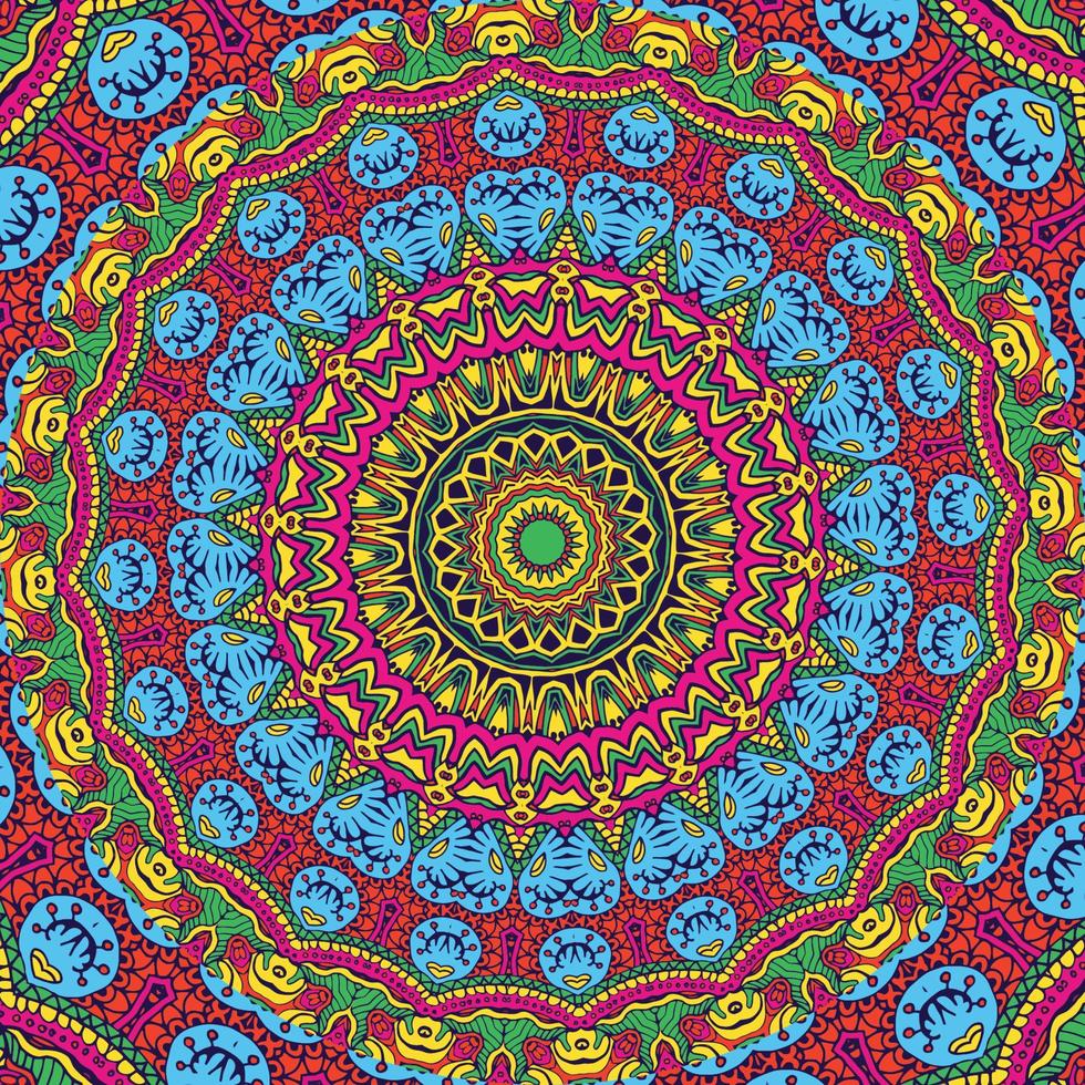 A colorful mandala with a pattern vector