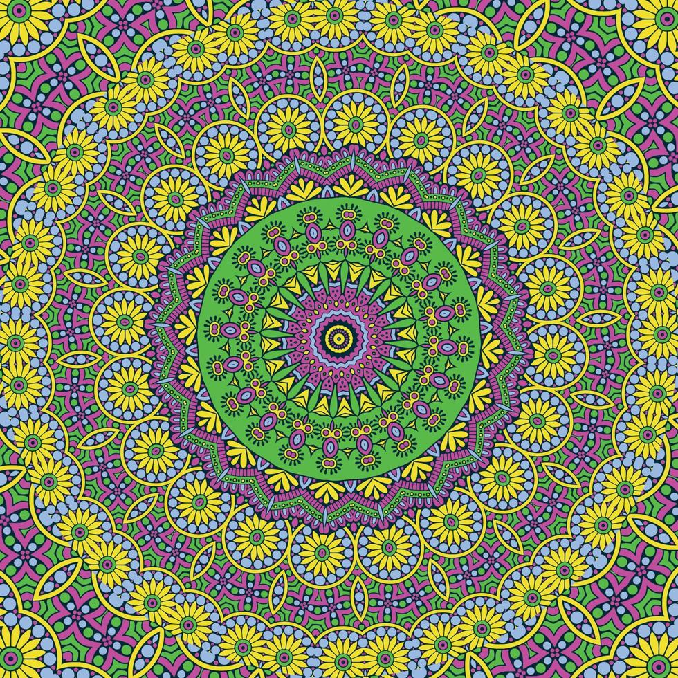 A colorful mandala with a pattern vector