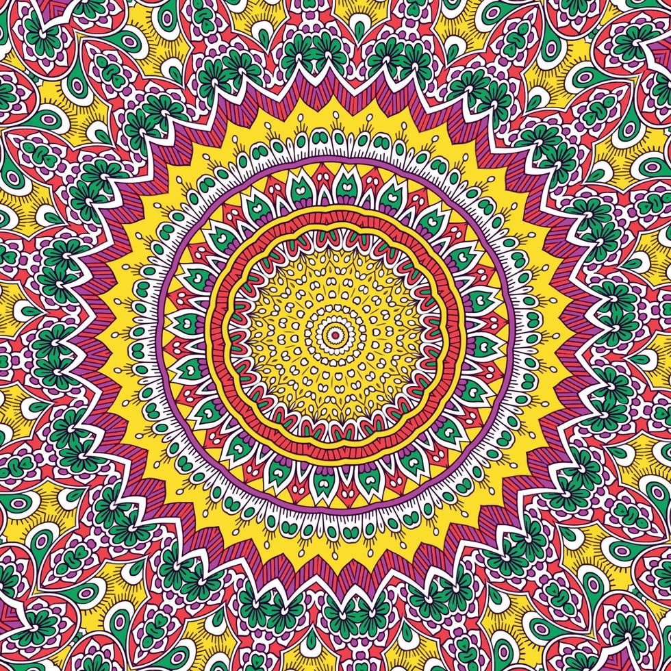 A colorful mandala with a pattern vector