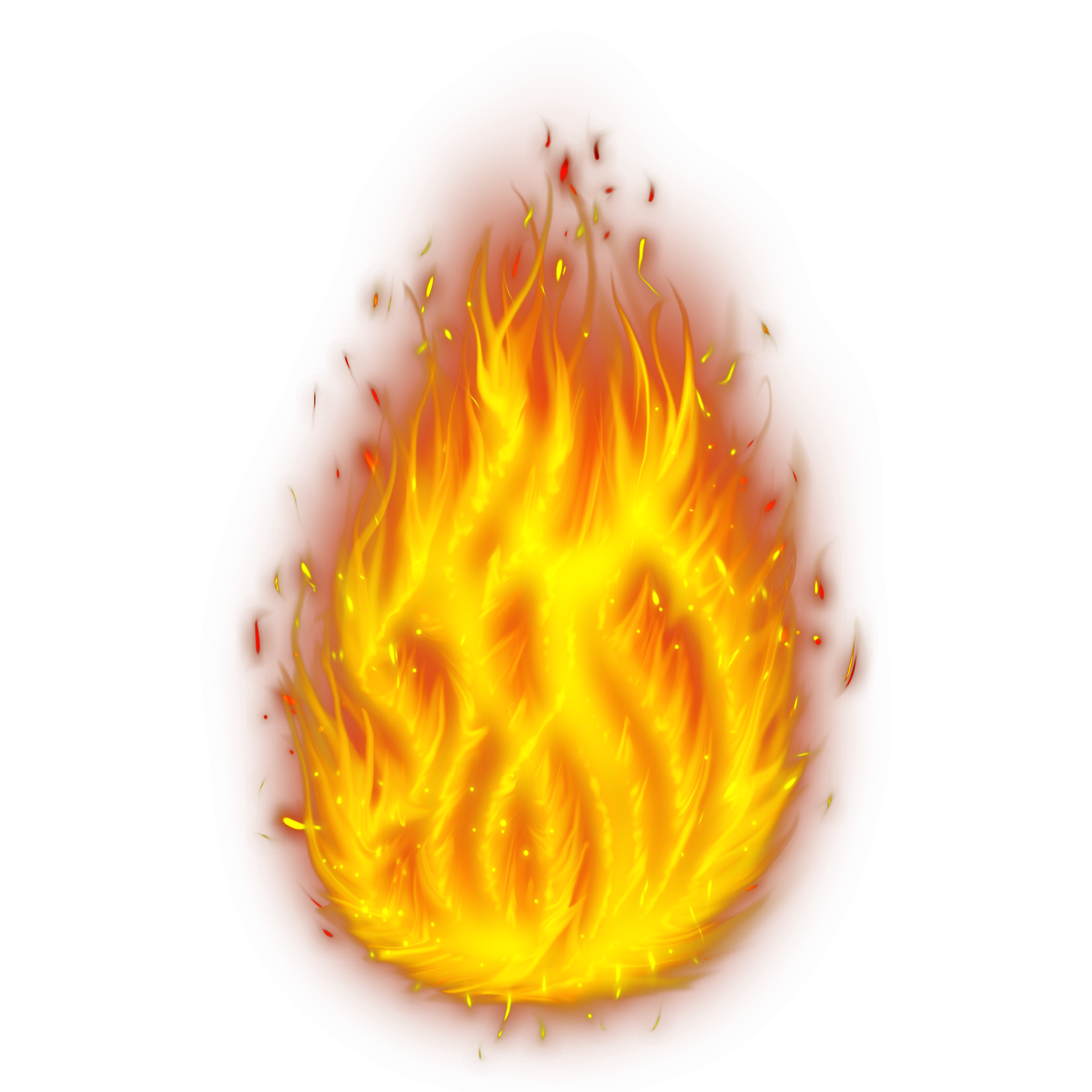 Realistic burning fire flames, Burning hot sparks realistic fire flame