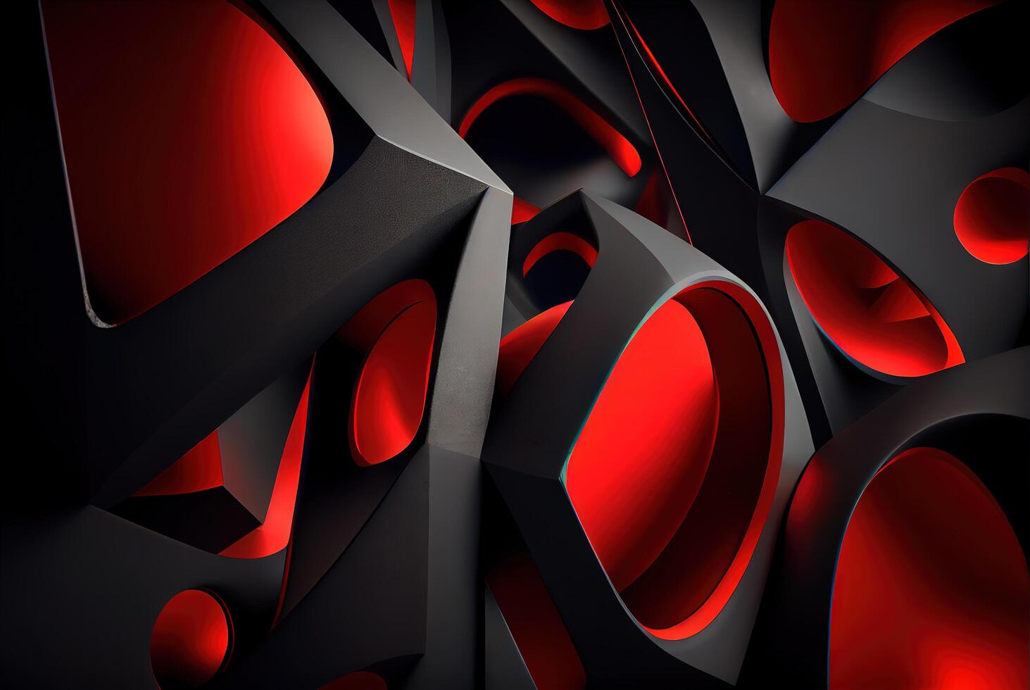 Red and black abstract geometric background. photo